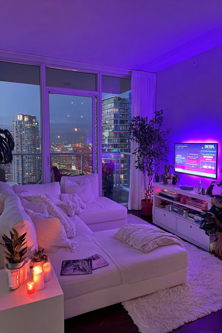 Purple LED Moody Light Aesthetic Living Room