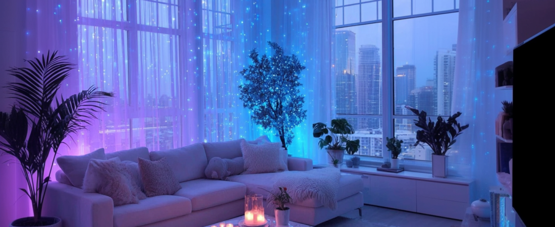 Modern Apartment Living Room: LED Layout & Essential Pieces